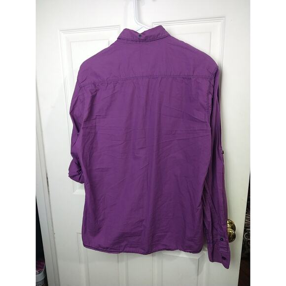 Tranquility Mayhem Woman M Shirt Purple Collared Button Western Casual Workwear - Picture 12 of 12